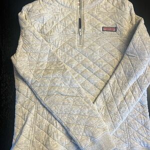 Vineyard Vines Light Gray Zip-Up Sweater